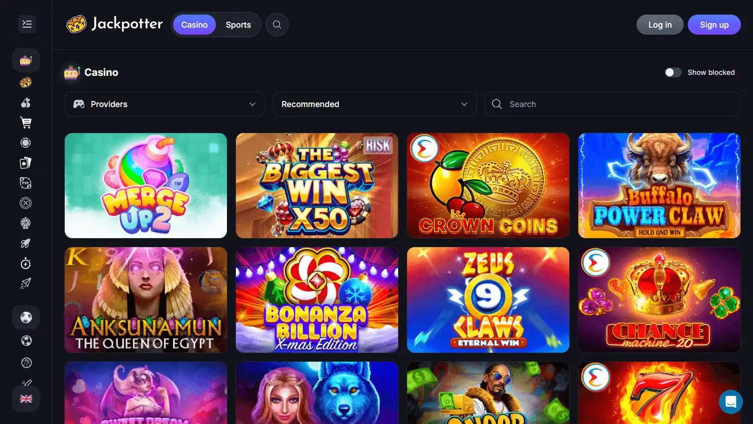 Jackpotter Casino screenshot 2
