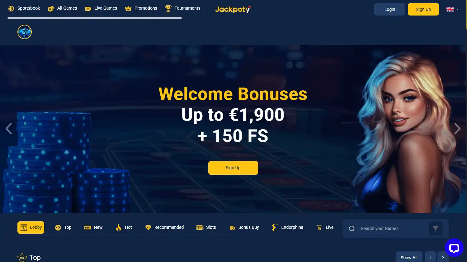 Jackpoty Casino screenshot 1