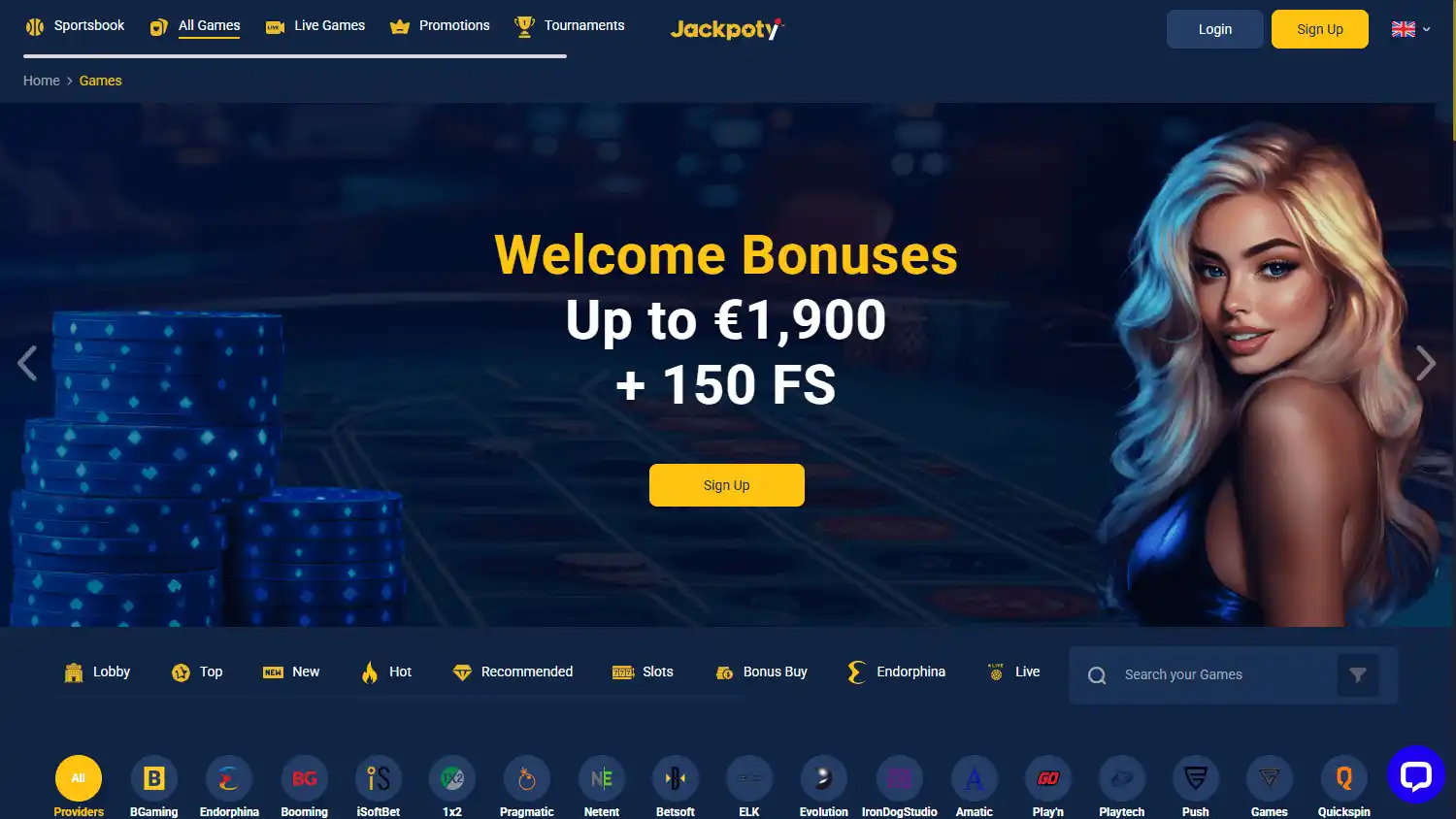 Jackpoty Casino screenshot 2
