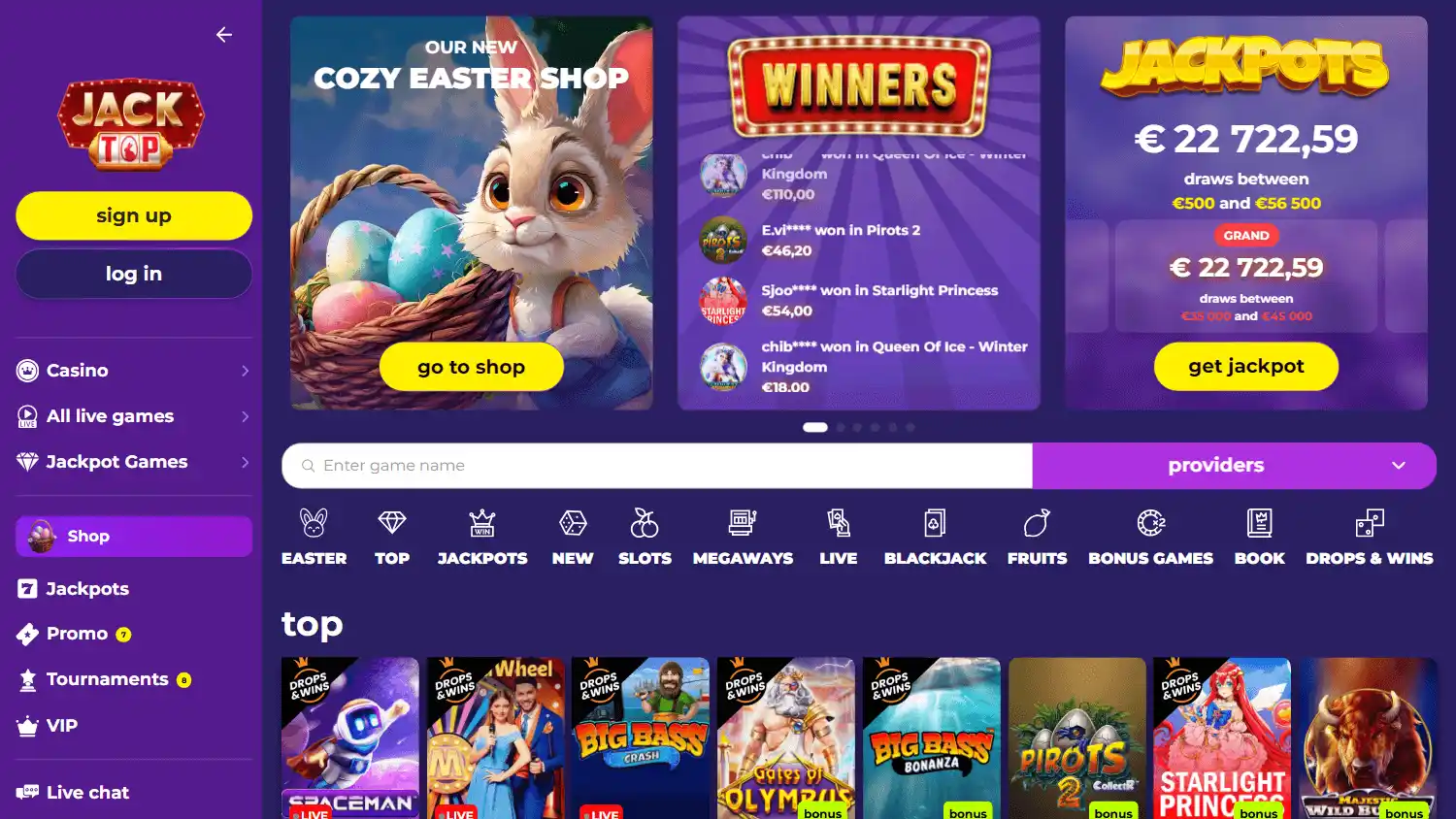 JackTop Casino screenshot 1