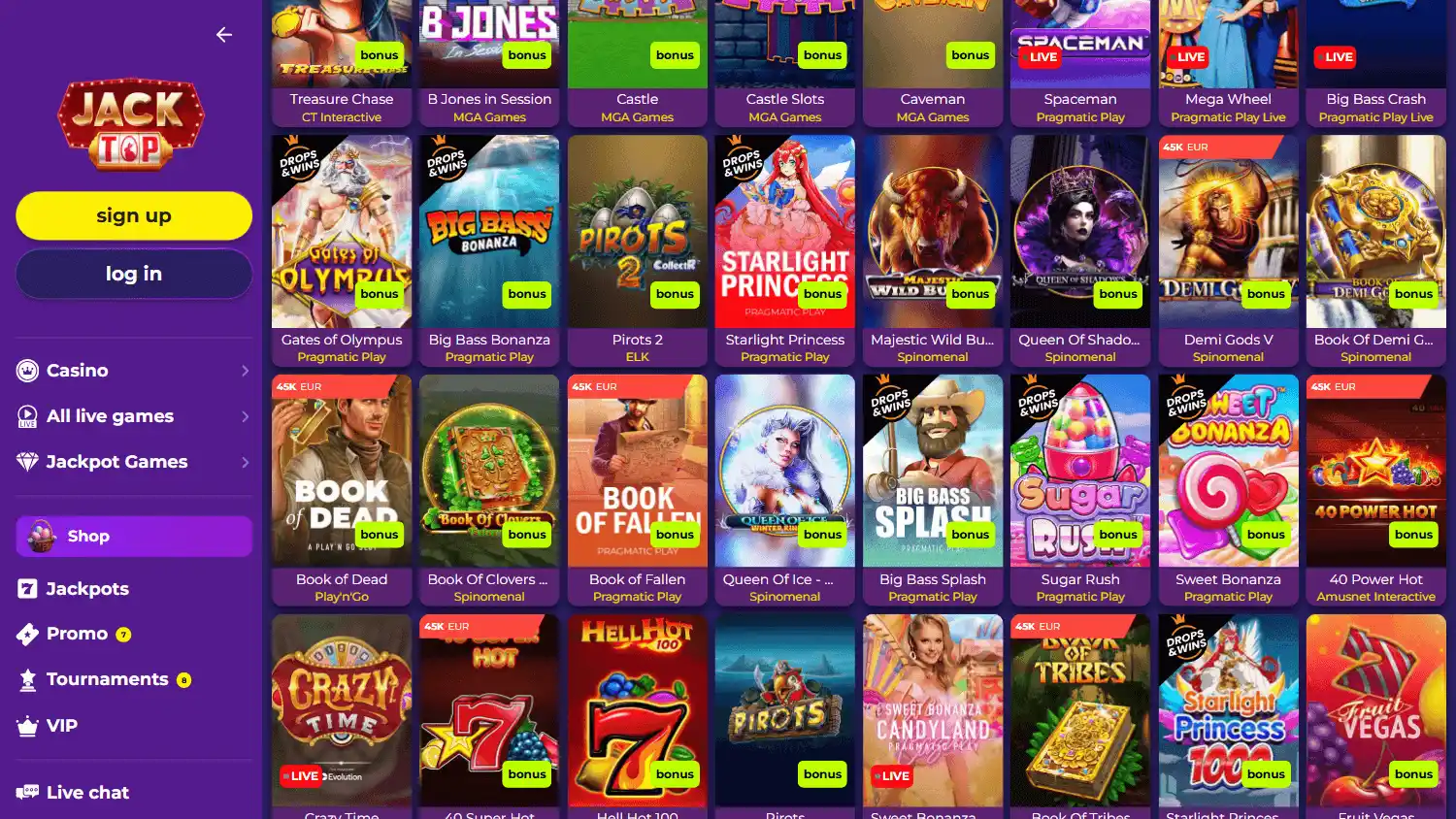 JackTop Casino screenshot 2