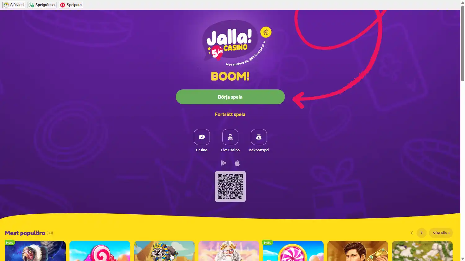 Jalla Casino SE screenshot 1