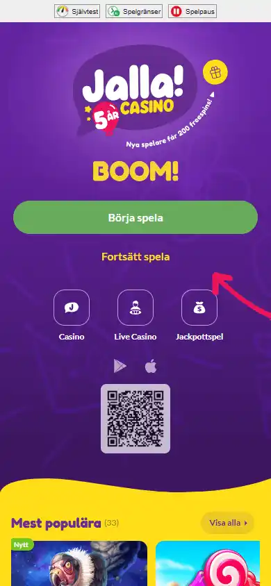 Jalla Casino SE screenshot 4