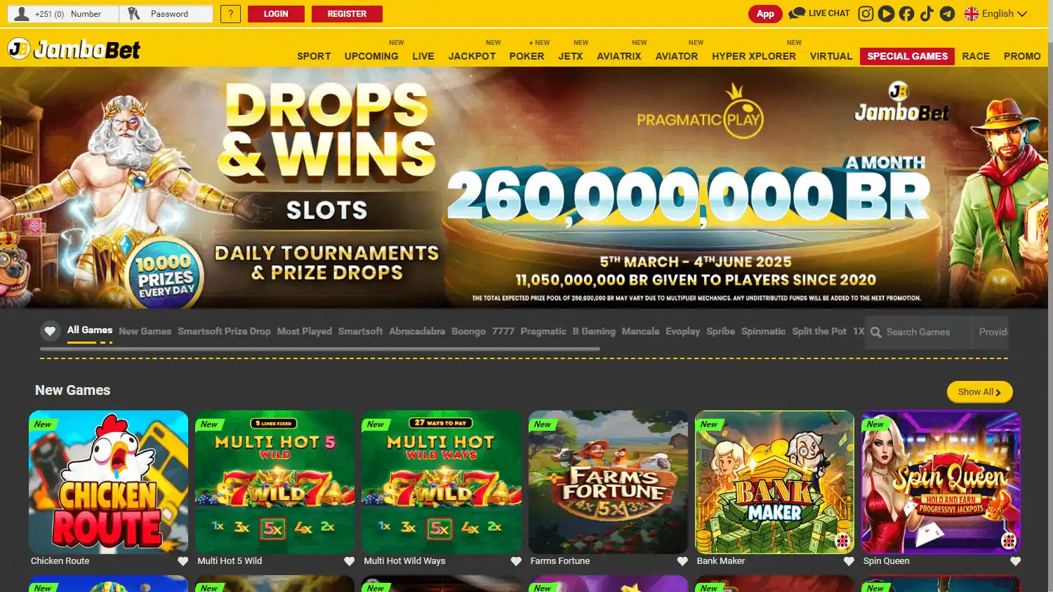 JamboBet Casino ET screenshot 3