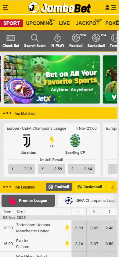 JamboBet Casino ET screenshot 4