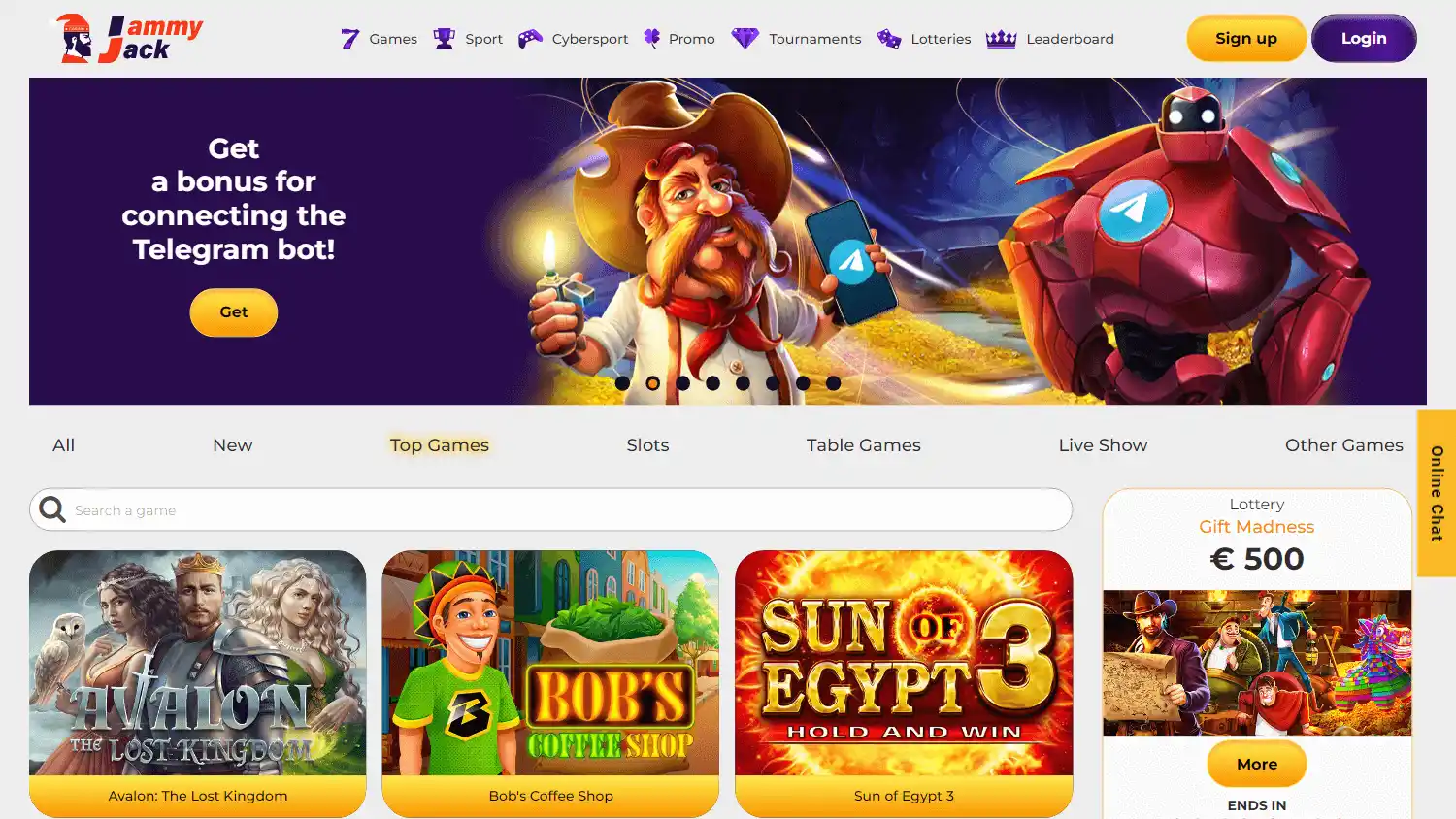 JammyJack Casino screenshot 1