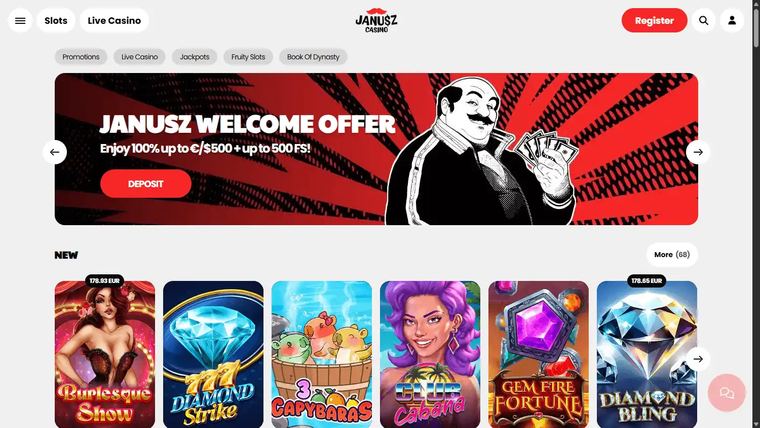 Janusz Casino screenshot 1