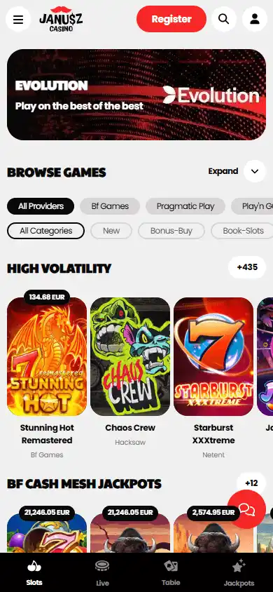 Janusz Casino screenshot 5