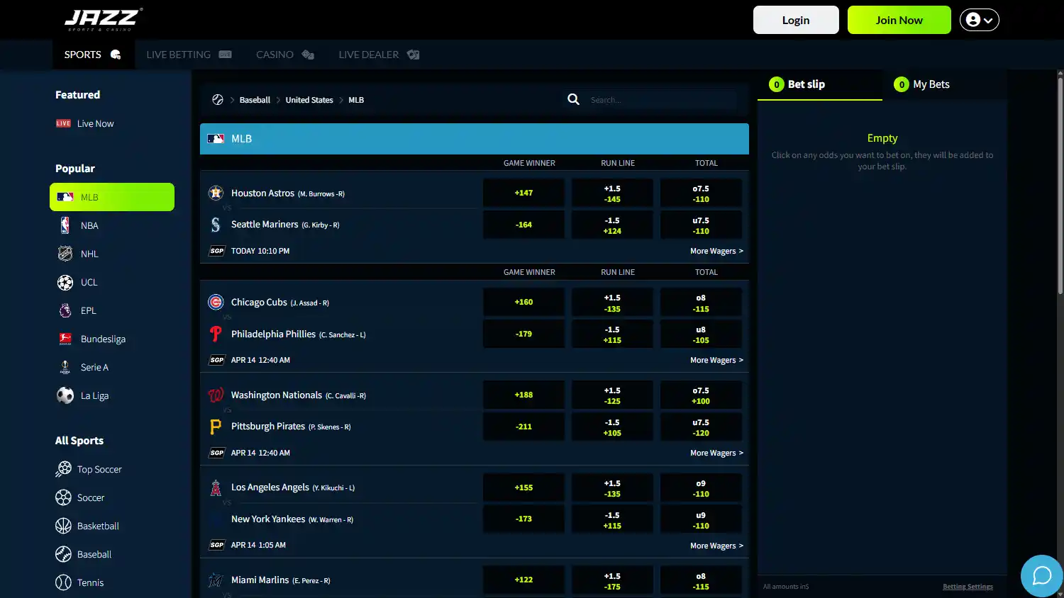 Jazz Sports Casino screenshot 1