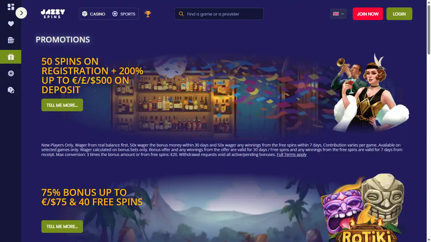 Jazzy Spins Casino screenshot 3