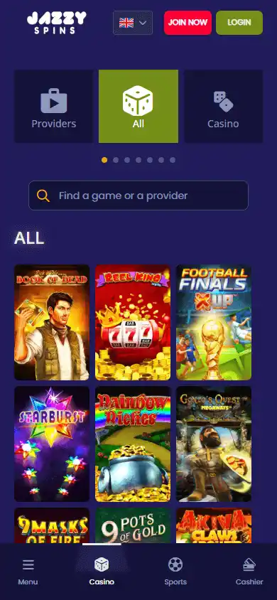 Jazzy Spins Casino screenshot 5