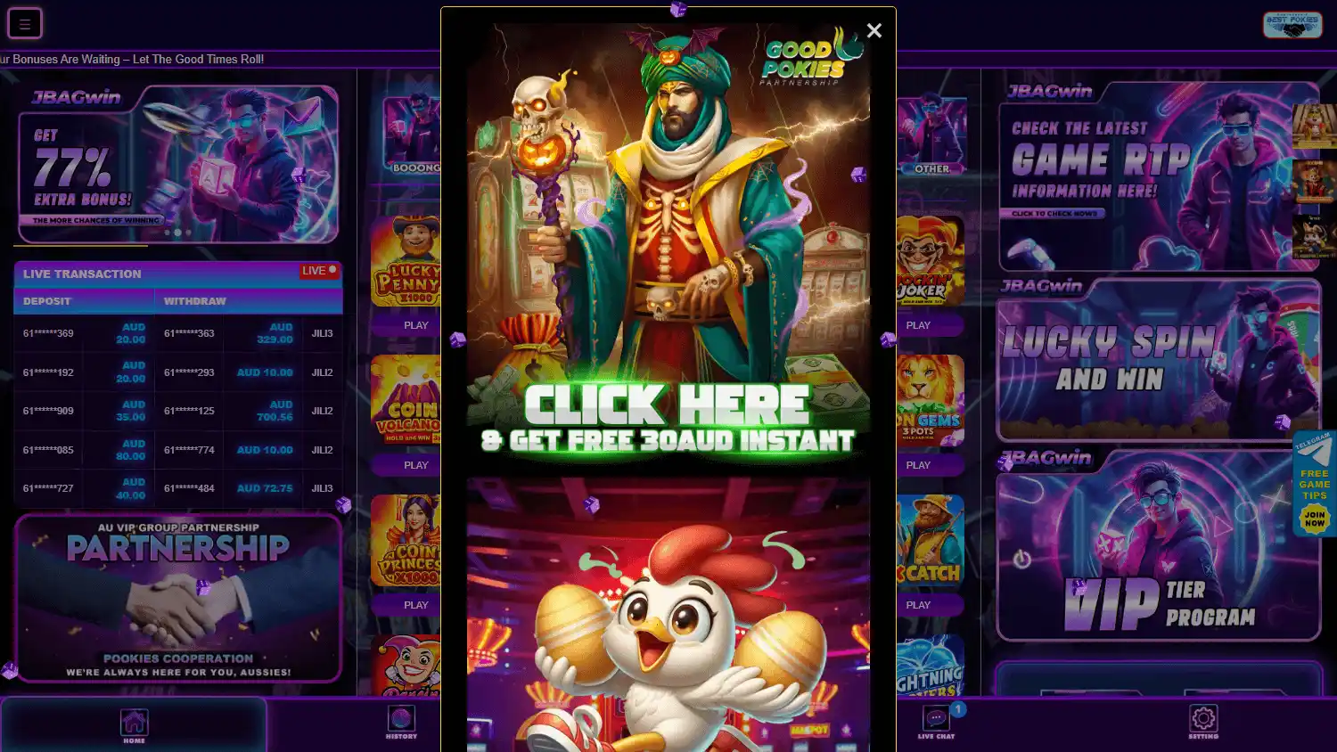 JBAGWIN Casino screenshot 1