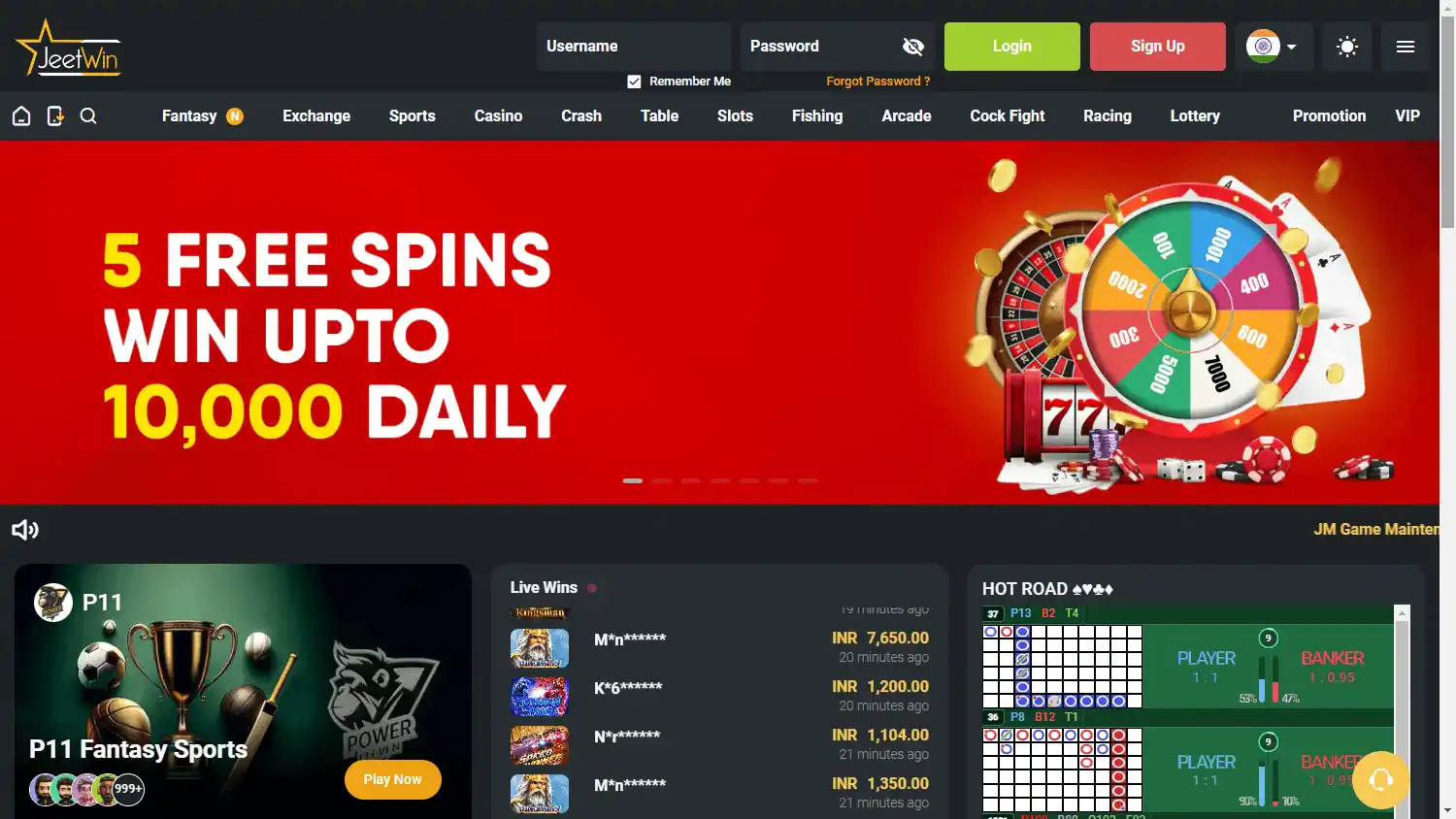 JeetWin Casino screenshot 1