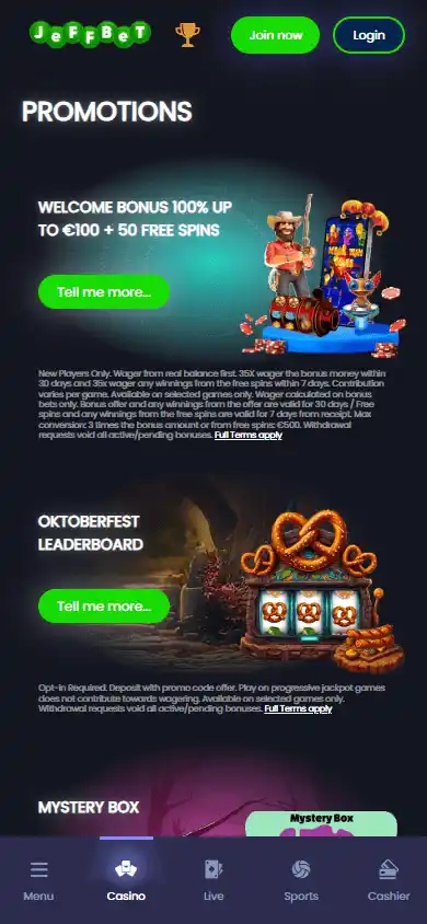 JeffBet Casino screenshot 6