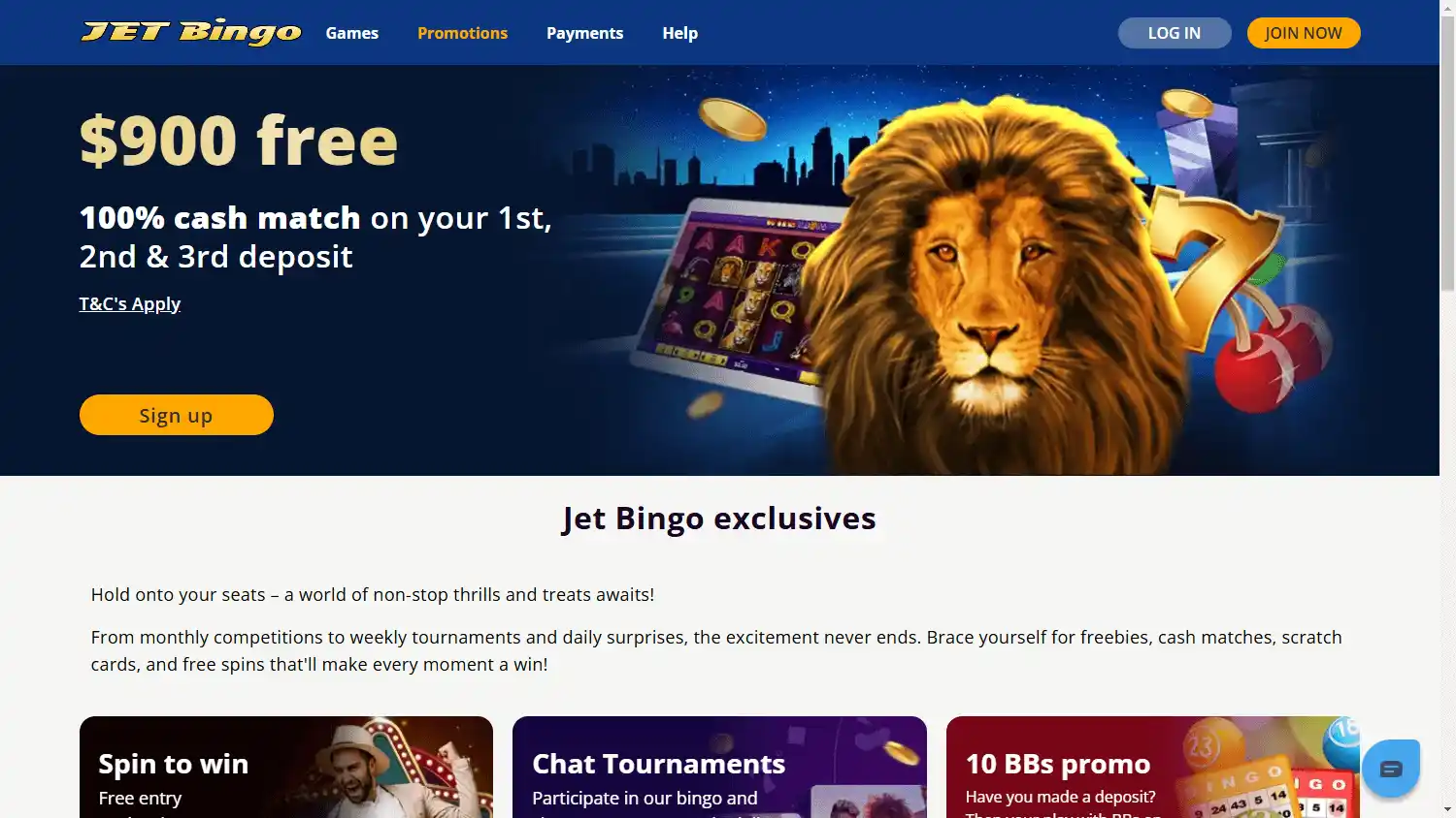 Jet Bingo Casino screenshot 3