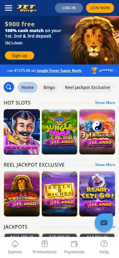 Jet Bingo Casino screenshot 4