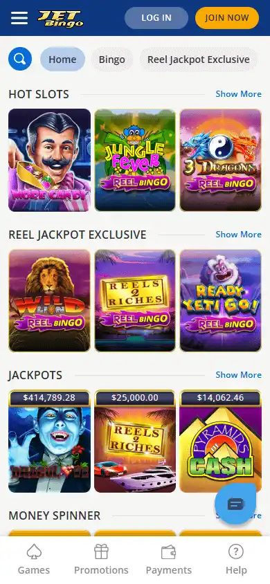 Jet Bingo Casino screenshot 5