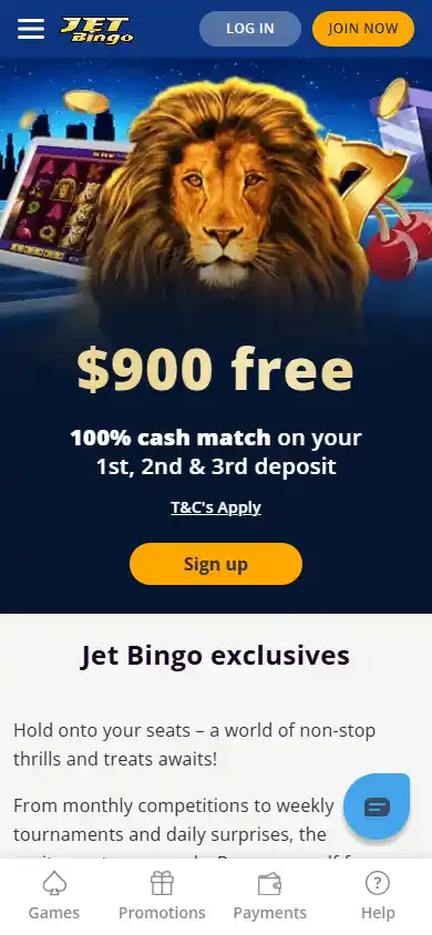 Jet Bingo Casino screenshot 6