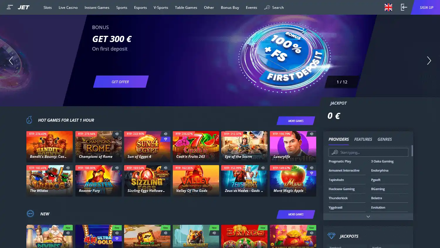 Jet Casino screenshot 1
