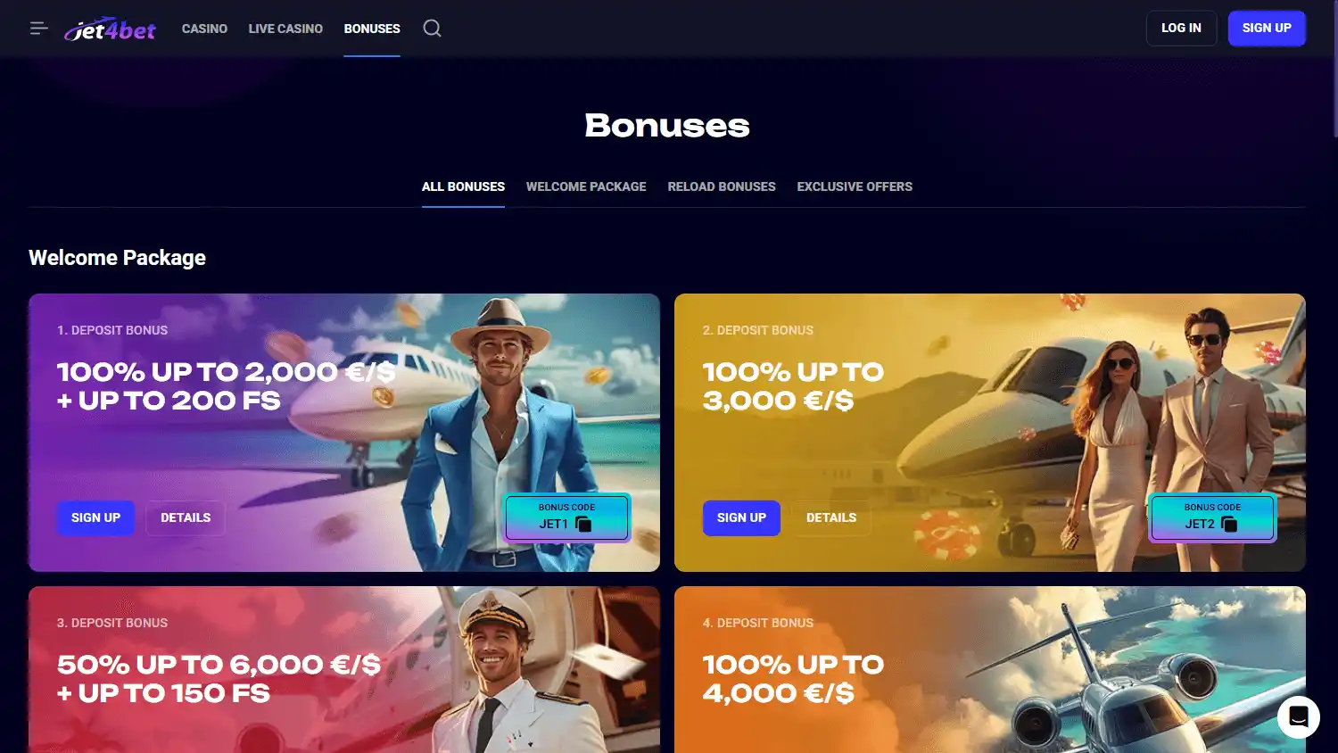 Jet4bet Casino screenshot 3