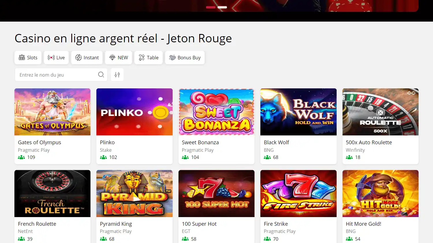 Jeton Rouge Casino screenshot 2