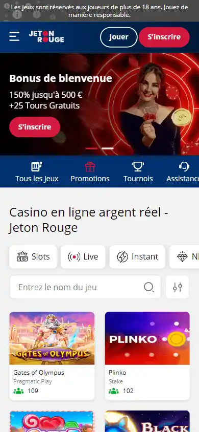 Jeton Rouge Casino screenshot 4