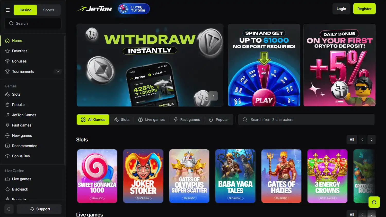 JetTon Casino screenshot 1