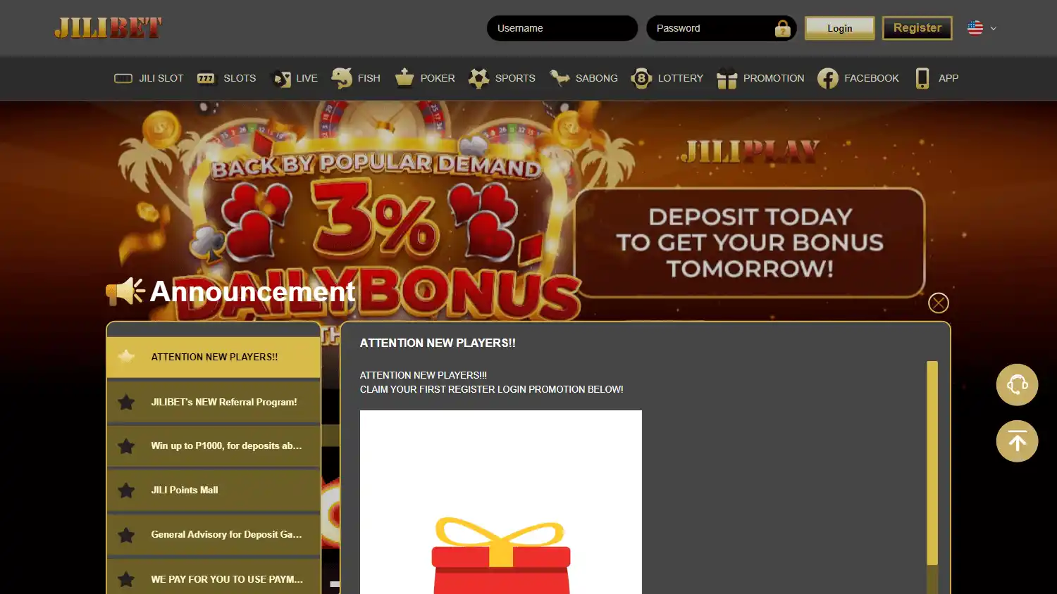 Jilibet Casino screenshot 1