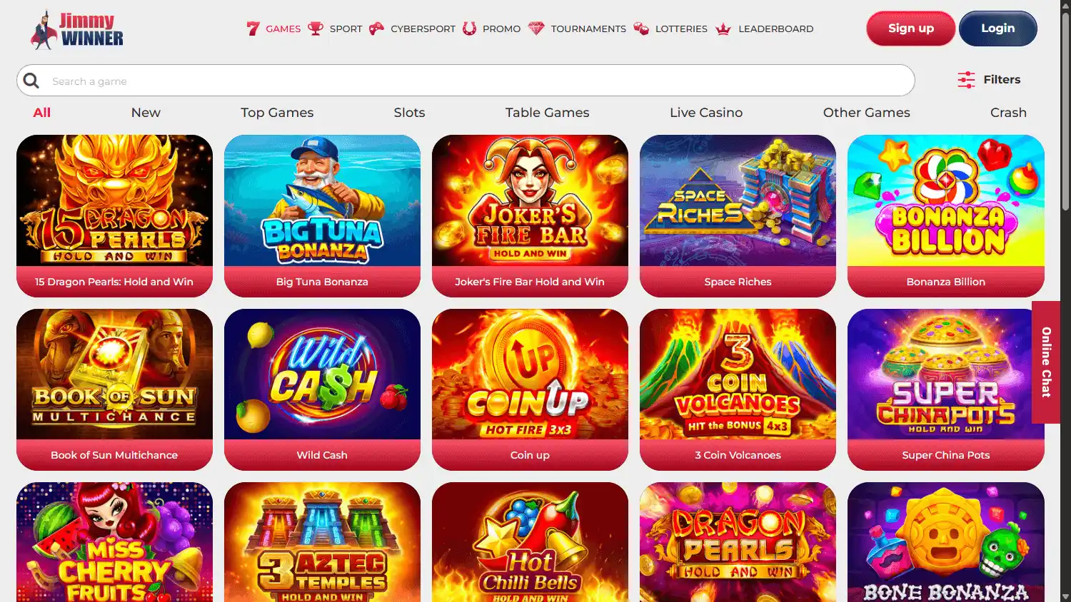Jimmy Winner Casino screenshot 2