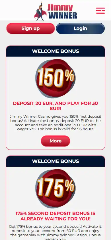 Jimmy Winner Casino screenshot 6