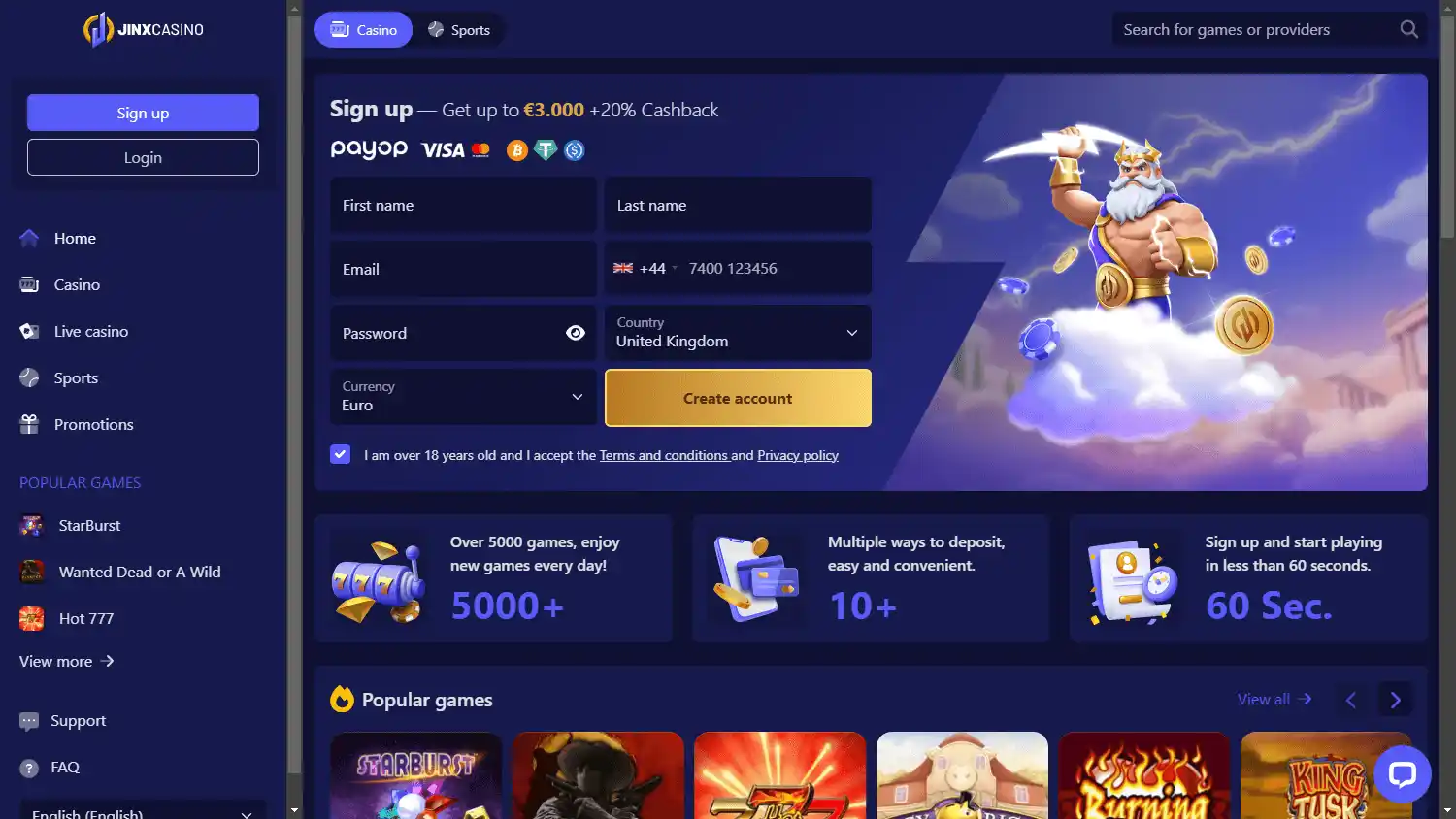 JinxCasino screenshot 1