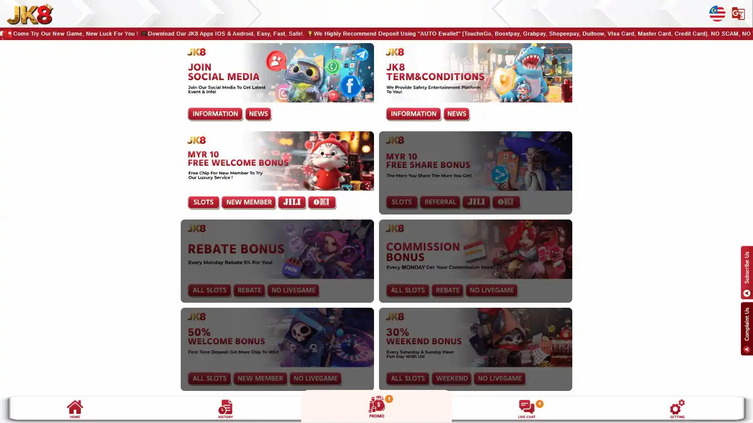 JK8 Casino screenshot 2