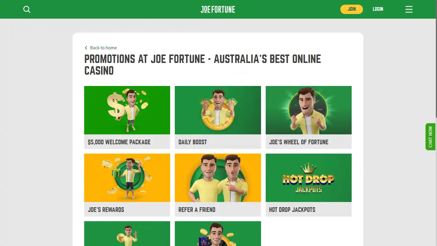 Joe Fortune Casino screenshot 3