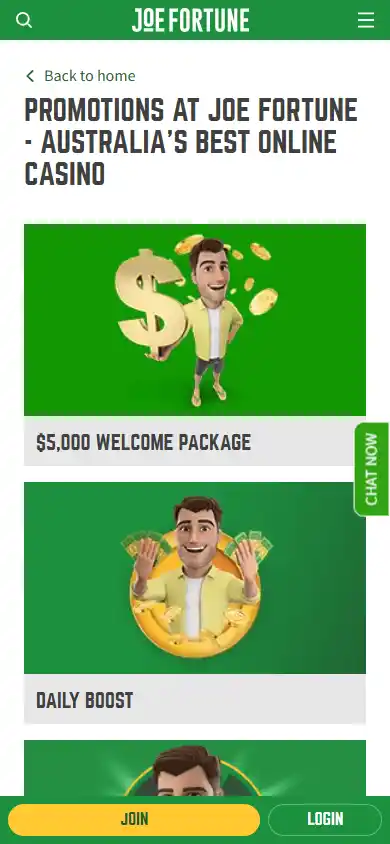 Joe Fortune Casino screenshot 6