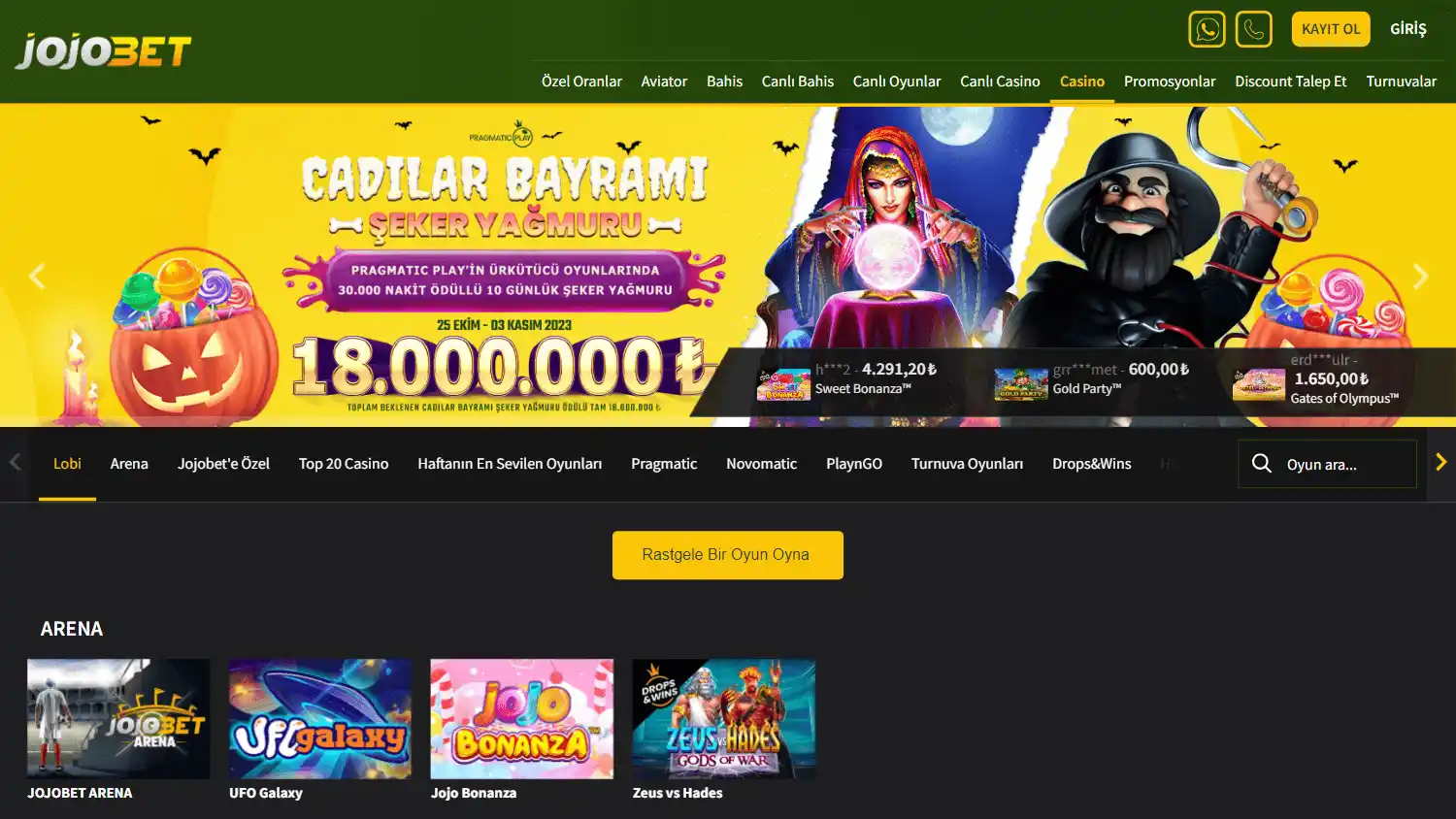 Jojobet Casino screenshot 2