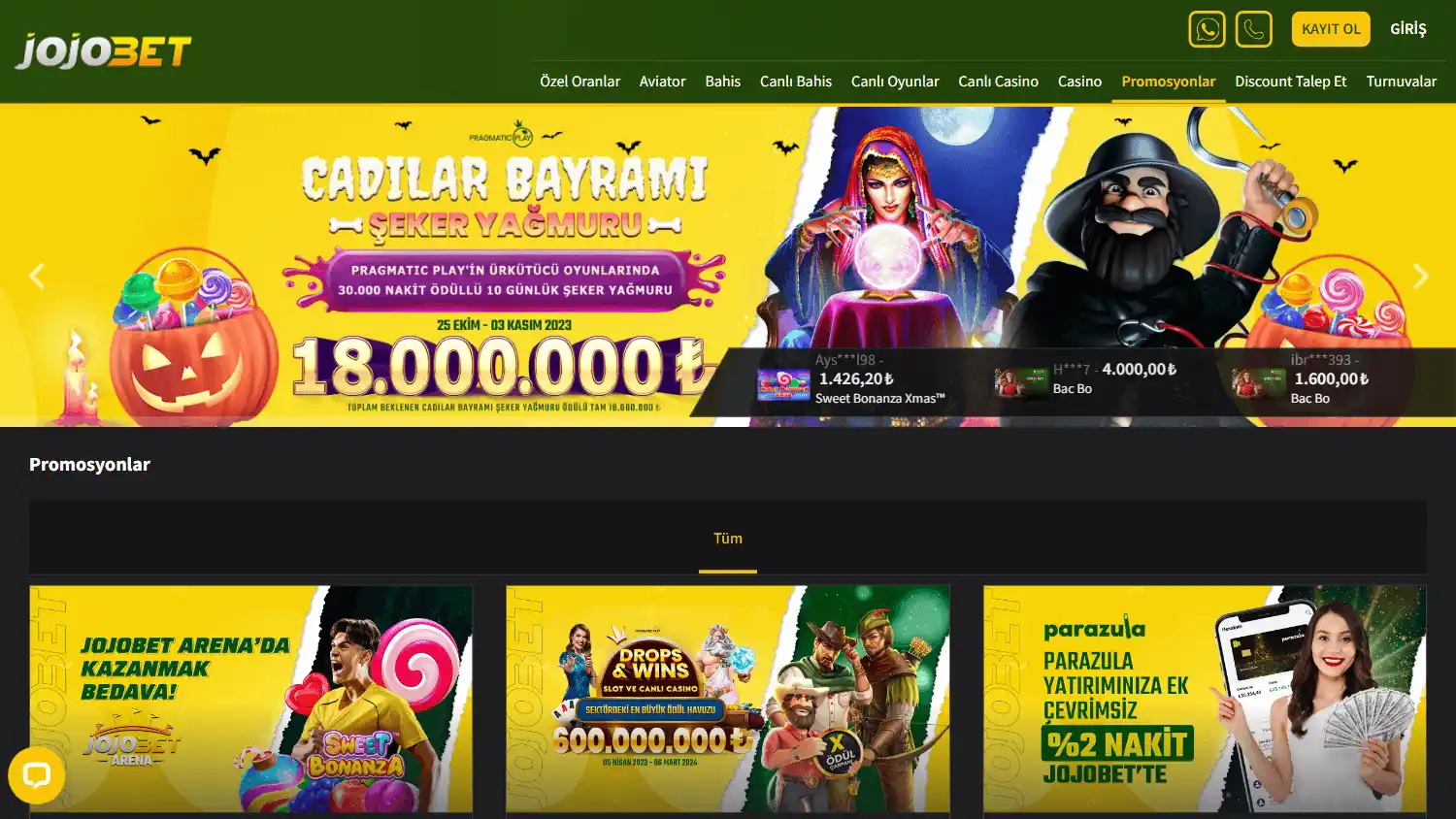 Jojobet Casino screenshot 3