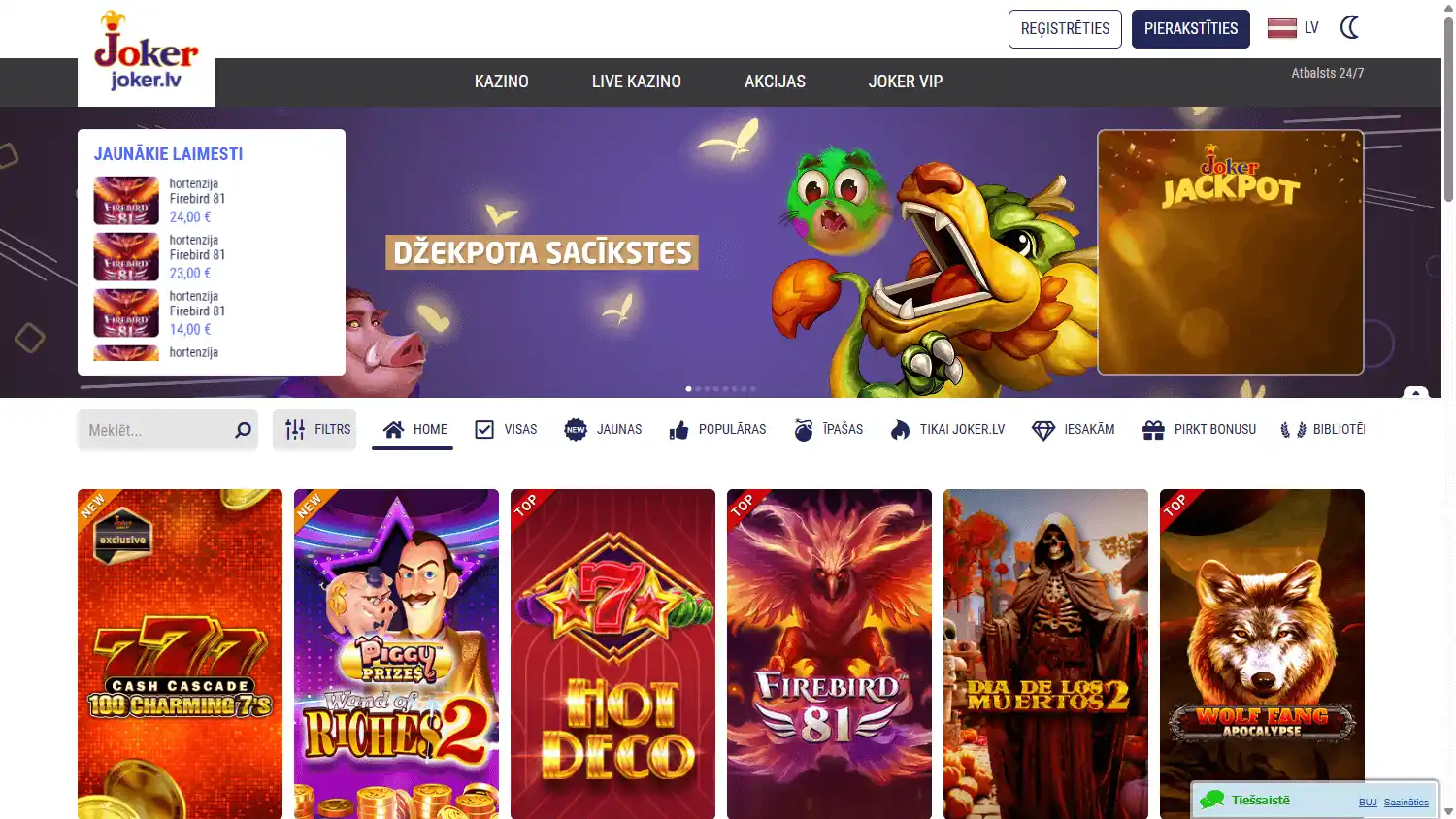Joker.lv Casino screenshot 1