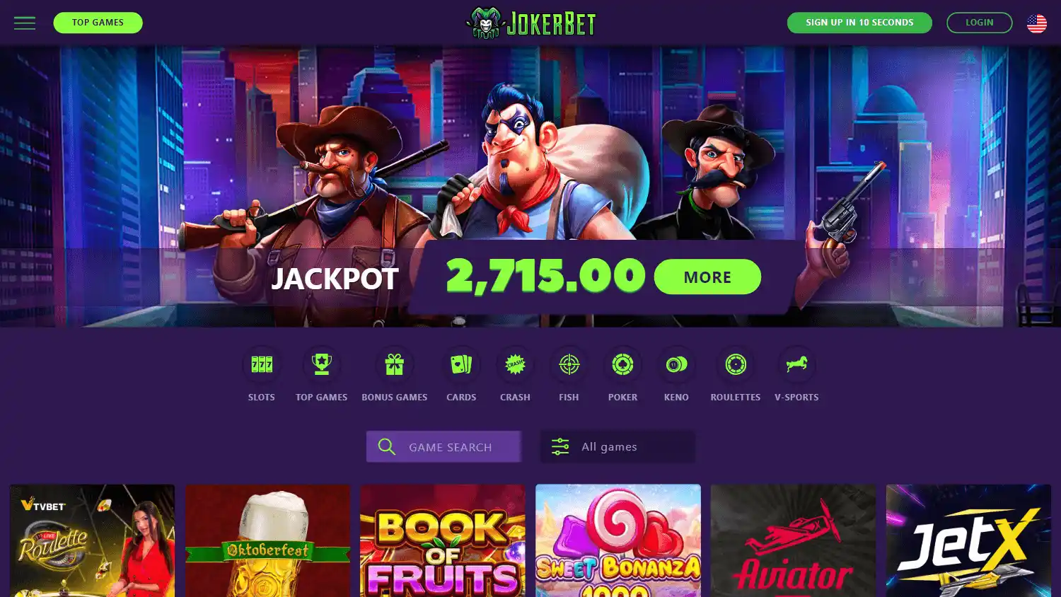 JokerBet.biz Casino screenshot 2