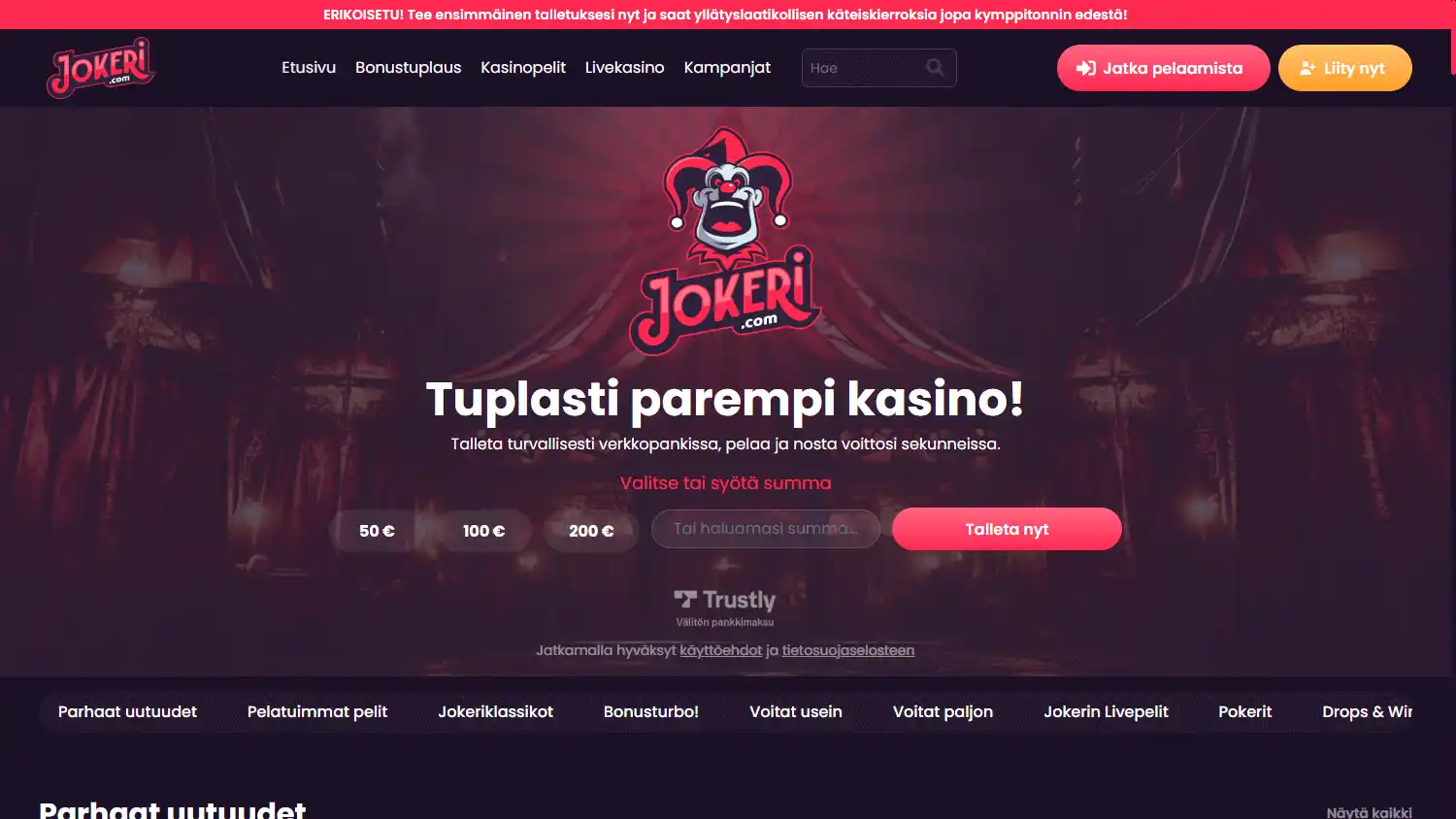 Jokeri Casino screenshot 1