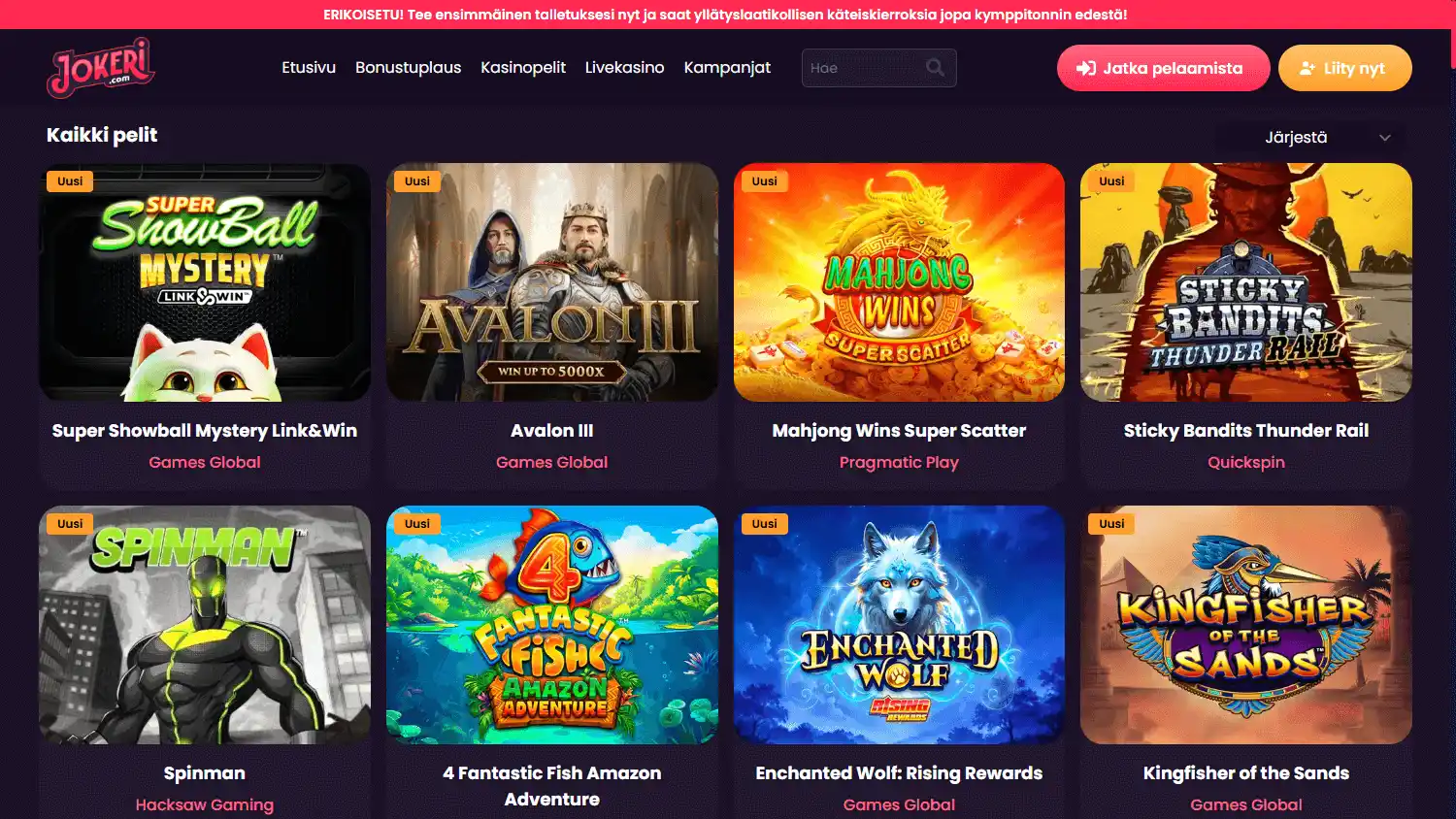 Jokeri Casino screenshot 2