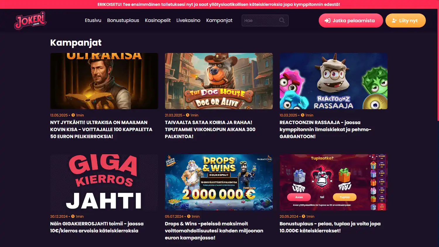 Jokeri Casino screenshot 3