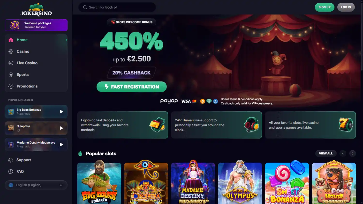 Jokersino Casino screenshot 1