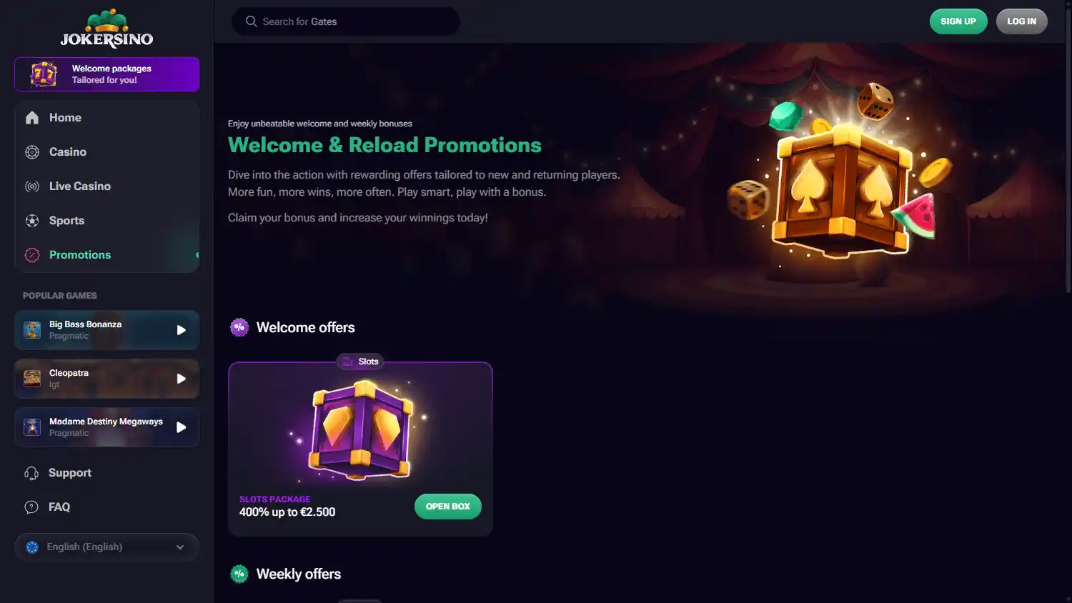 Jokersino Casino screenshot 3