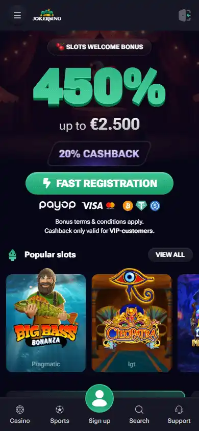 Jokersino Casino screenshot 4