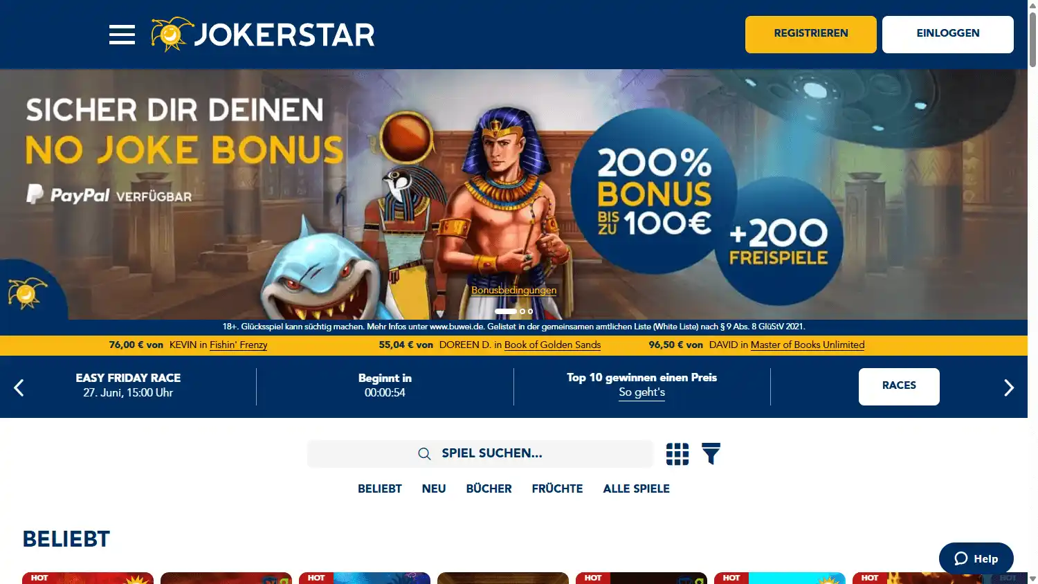 Jokerstar Casino screenshot 1