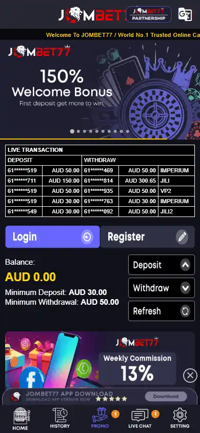 Jombet77 Casino screenshot 3
