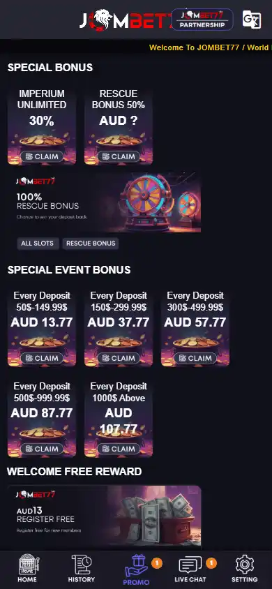 Jombet77 Casino screenshot 4
