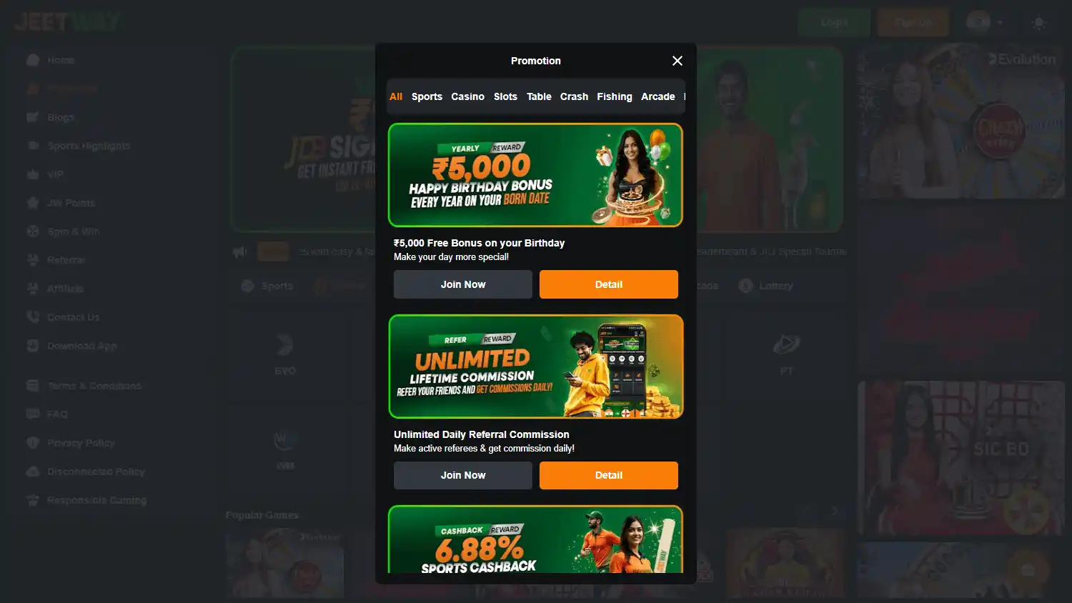 Jeetway Casino screenshot 3