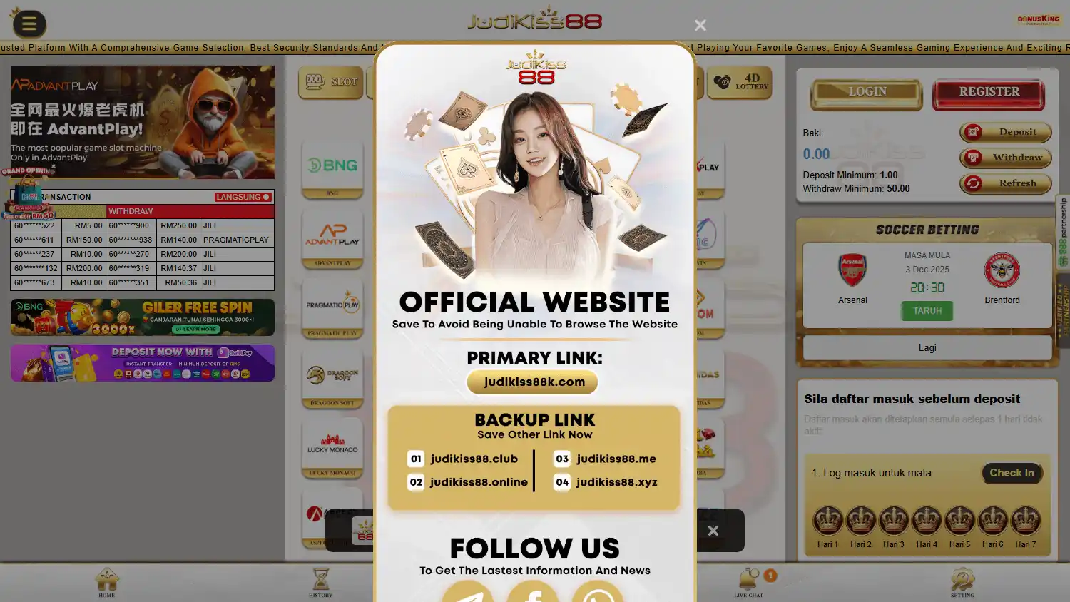 Judi Kiss Casino screenshot 1