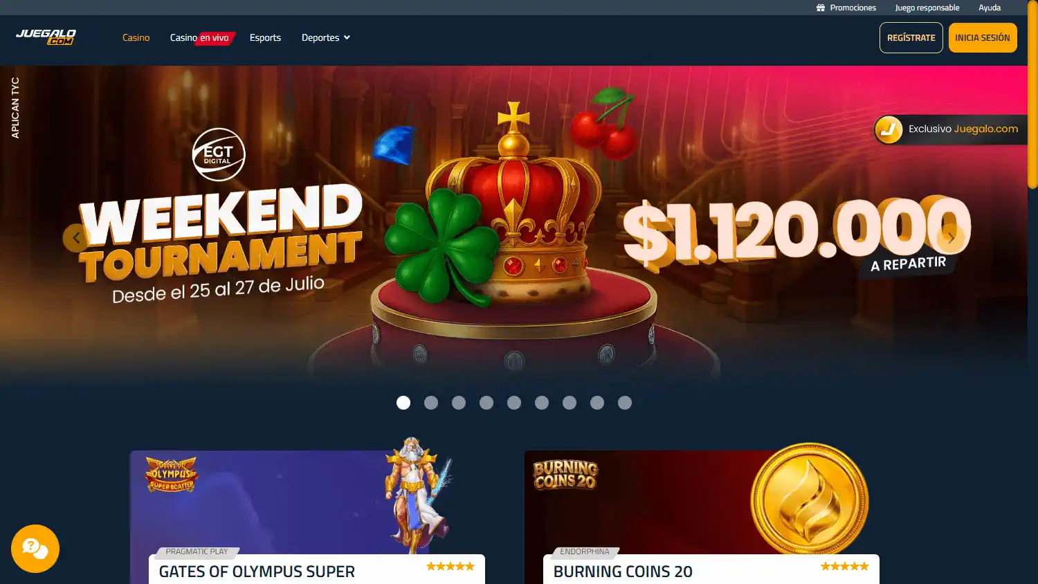 Juegalo Casino screenshot 2